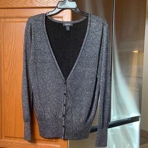 Kenneth Cole Reaction Silver Metallic Cardigan